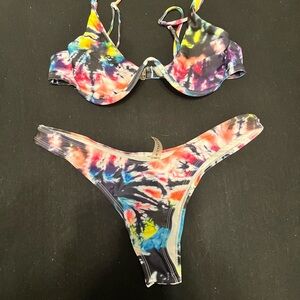 Zaful Multicolor Tie-Dye Bikini